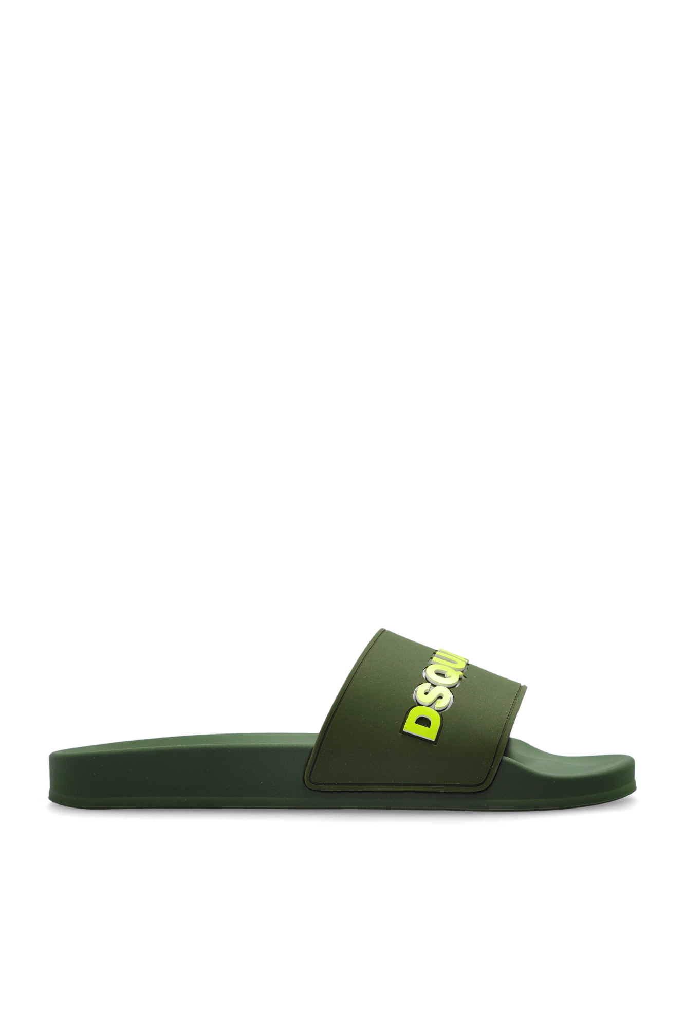 Green Slides with logo Dsquared2 - Vitkac France
